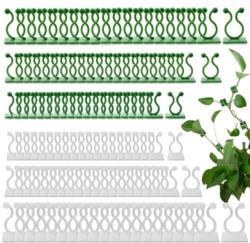 Clip per Piante,120 Pezzi Parete per Piante Autoadesiva Plant Supports Accessorio,Rampicanti Clip per Piante,Clips Invisibili per Piante Rampicanti,Rampicanti Piante Fissaggio per Giardinaggio Verdure
