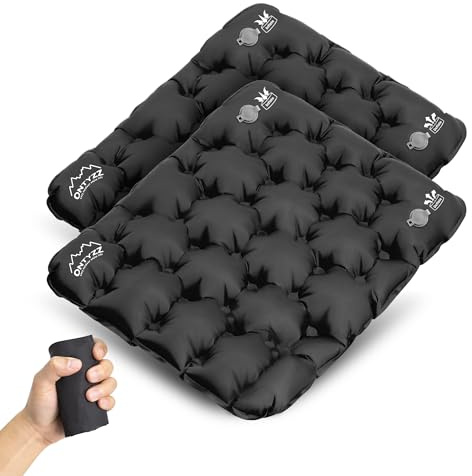 ONTYZZ Cojín inflable para asiento de viaje para deportes, avión, conciertos, playa, césped, suelo, oficina, portátil, ligero, cojín de estadio, impermeable, almohadilla de aire para sentarse