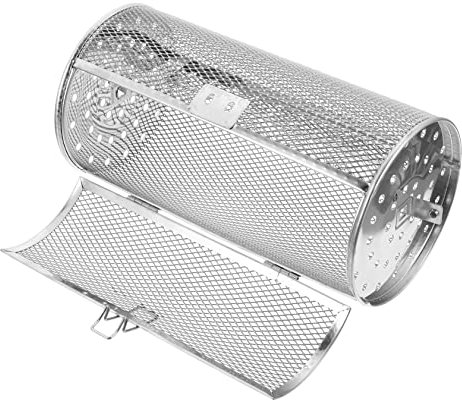 SEWOART Panier Grillade Barbecue Rotatif Acier Inoxydable Cage Rôtissoire Anti-Usure pour Fruits Secs Légumes Et Noix Poignée Mobile pour Ouverture Facile Cuisson Polyvalente pour Cuisine