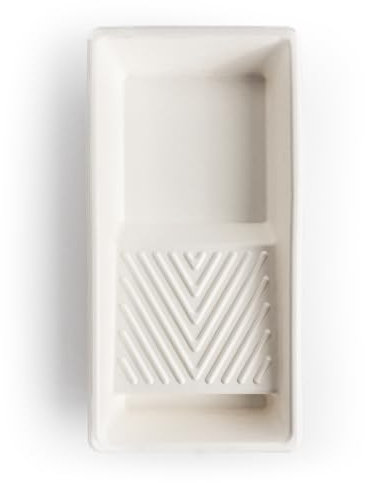 Hemway Bandeja de pintura de rodillo de alta calidad de 4 pulgadas, herramienta de pintura de caña de azúcar con canales y base texturizada para un acabado profesional suave para rodillos pequeños