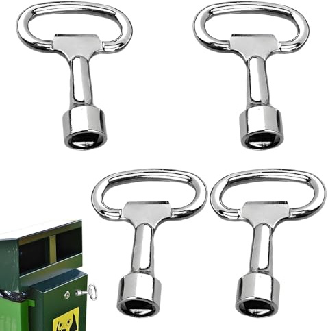 4 chiavi quadrate, 8 mm, chiave quadrata, rubinetto angolare, rubinetto esterno, chiave di sfiato, per radiatori, bidone della spazzatura, ascensore, cassetta elettrica, contatore dell'acqua