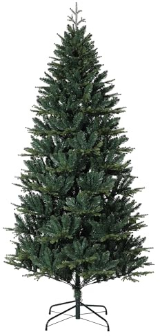 Árbol de Navidad artificial premium de pícea del norte, aspecto de abeto natural y diseño denso, con práctico sistema de sombrilla, fácil montaje, duradero y sin agujas