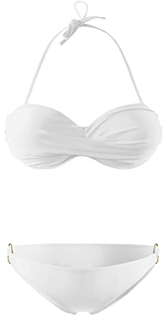 Maillot De Bain Femme - Bandeau Bikini Femme 2 Pieces Push Up Dos Nu Swimsuit Women Sexy Taille Basse avec Anneau Ensemble Swimwear Couverture Partielle Beachwear Séchage Rapide Bathing Suit