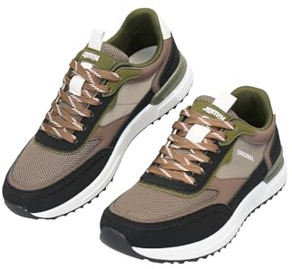 JOMIX Sneakers Uomo Retro Scarpe Sportive Casual con Suola Ammortizzata Scarpe da Ginnastica Traspiranti per Città, Tempo e Libero MOS260469 (Marrone, 45)