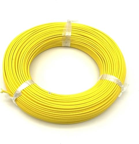 Elektrisk ledning, rörhus 5 meter ren koppar Elektrisk anslutningstråd 2,5 mm 2 mm 1,5 mm fyrkantig temperaturbeständig glasfibergummibelagd jordelektronik (färg: röd, storlek: 1,5 mm2)(Yellow,2mm2)