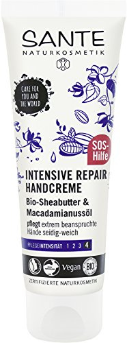 SANTE Naturkosmetik Crema de manos Intensive Repair – 75 ml – Cuidado de manos nutritivo para manos secas y estresadas – con manteca de karité orgánica – vegana y dermatológicamente probada