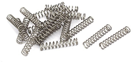 sourcing map Ressort de Compression 0.8mmx6mmx30mm 304 Acier Inoxydable Argenté 20pcs
