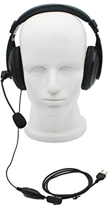 GoodQbuy Two Way Radio Overhead Headsets Headphones with Boom Mic is Compatible with Midland GMRS FRS GXT LXT GXT1000VP4 GXT1050VP4 LXT500VP3 LXT600VP3 LXT118 LXT380 2-pin