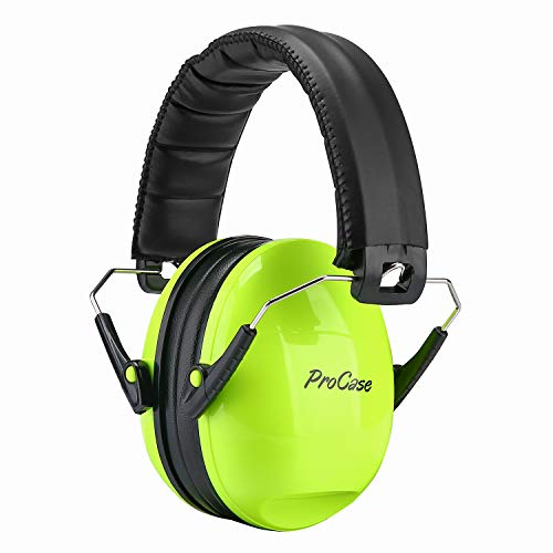ProCase Gehörschutz Kinder Lärmschutz Kopfhörer Ohrenschützer Hörschutz NRR 21dB Kapselgehörschutz 3-12 Kinder Schallschutz Kopfhörer Faltbar mit verstellbar Kopfbügel Noise Cancelling -Grün