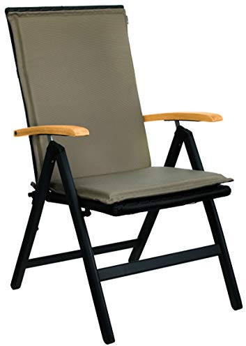 Brandsseller Garten-Stuhlauflage ca. 50 x 110 cm Hochlehner Auflage für Stühle Taupe
