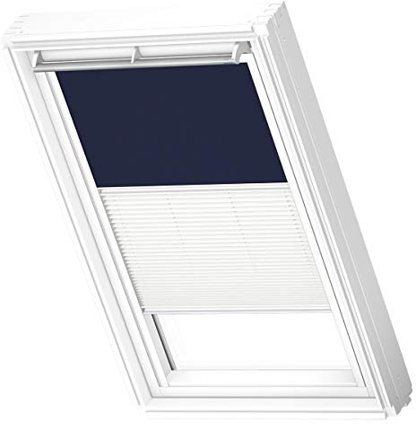 VELUX Original Dachfenster Duo Verdunkelungsrollo für SK08, Dunkelblau, mit weißer Führungsschiene
