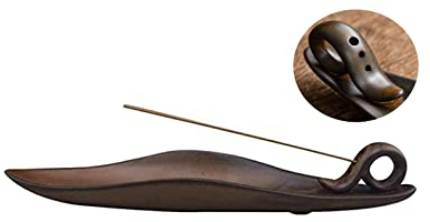Brateuanoii Räucherstäbchenhalter Keramik Blätter, Incense Holder, Leaf Raucherstäbchenhalter, Boot Räucherstäbchen Halte, Weihrauch Brenner Asche Fänger, Für Meditation, Yoga, Spa, Theken, Zuhause