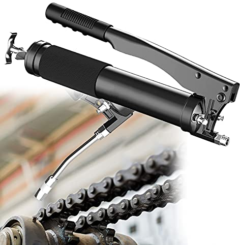 Pistolas de Engrase Engrasadora Manual Neumática, 4500PSI, Bombas de Engrasa a Palanca con Manguera para Rellenándola de Grasa a Granel, 600cc, Ahorra Tiempo y Energía