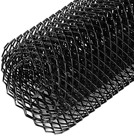 Griglia in rete in alluminio con foro da 8x16mm, universale, per auto da corsa, griglia a rete per carrozzeria, griglia a rombo, colore: nero (100 x 33 cm)