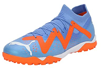 PUMA Unisex Future Match TT Fussballschuh, Blue Glimmer White-Ultra ORANGE, 44.5 EU