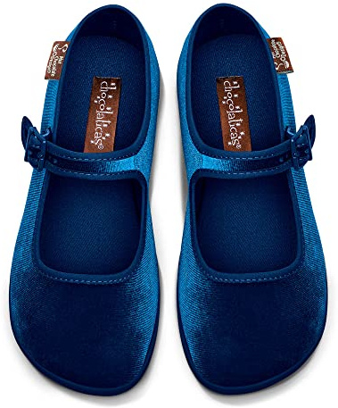 Hot Chocolate Design Women's Buckle Strap Flats, Curacao Blue