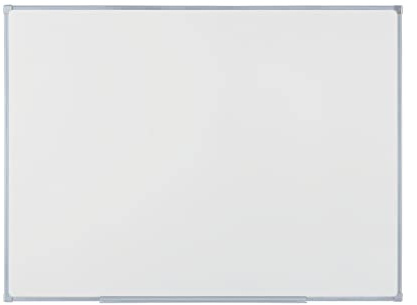BoardsPlus Economy Magnetisk whiteboard, 88 x 58 cm, Torrlackerad stålyta, Tech Alloy Ram Grå