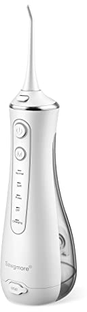 Hydropulseur jet Dentaire Portable - Sawgmore Irrigateur Oral, IPX7 Étanche Hydropulseurs et Irrigateurs, USB Chargé, 4 Buses à Jet, 4 Modes, Pour La Maison Et Les Voyages