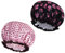 AOOWU Gorro Ducha Mujer, 2pcs Gorro de Baño Elástico Resistente al Moho, Shower Cap Reutilizables, Gorro Pelo Impermeable para el Pelo para Hogar, Salón, Spa, Viajes, Hotel, Cocina, Balneario