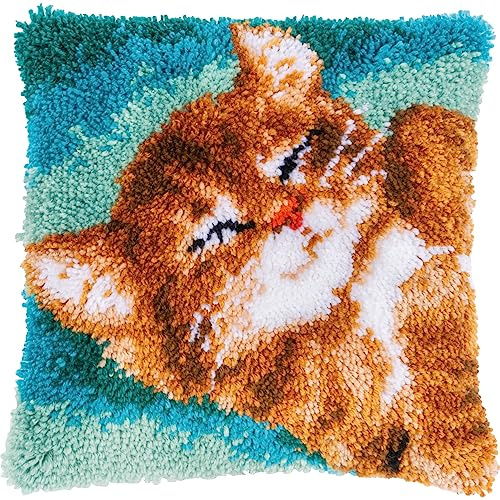 Vervaco Latch Hook Cushion Purrent Cat 40 x 40 cm