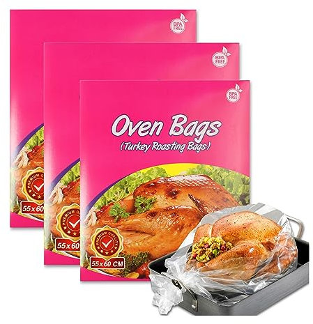 30 sacchetti da forno grandi per arrosti, perfetti per il giorno del Ringraziamento, tacchino, anatra, pollo e altre carni (confezione da 3)