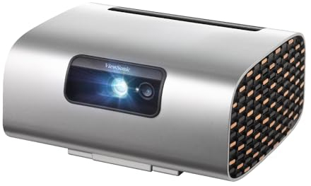 ViewSonic M10 Tragbarer RGB Laser Smart Projektor mit Harman Kardon Lautsprecher, Silber