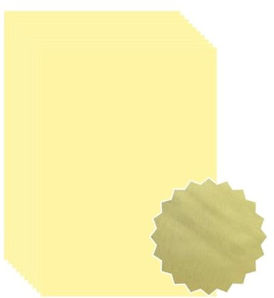 ÁSENME Texturerad kartong i pastellfärger, 30 enheter – 250 gram Texturerat kartong (Pastellgul, A4 / 30 enheter)