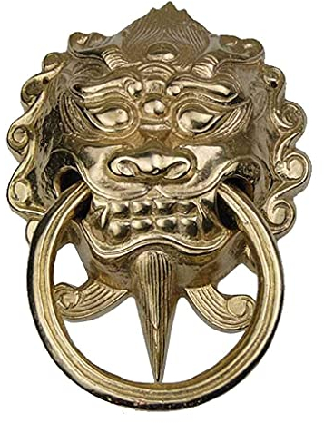 RWRAPS Messing-Türklopfer, Vintage-Antik-Löwenkopf-Figur, Türklopfer, ideal für Heimdekoration, Türzubehör, Geschenk (Messingfarbe) (Messingfarbe)