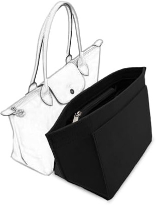 D.DUO Organisateur De Sac à Manches Longues, Accessoire De Portefeuille, Pour L champ Organisateur De Sac à Main (Noir, L(long poignée))