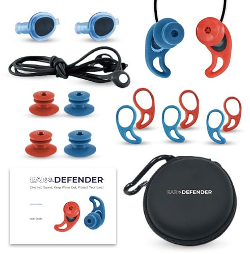 EAR DEFENDER - Ohrstöpsel fürs Schwimmen und Surfen – Ohrstöpsel für Herren – Ohrstöpsel für Schwimmbad – Ohrstöpsel zum Schwimmen für Erwachsene – Schwimm-Ohrstöpsel – Ohrstöpsel Schwimmen – Surf