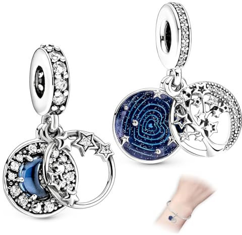 XURJUMI Arbre De La Vie Charme, 2 Pièces Bijoux Femme,Pendentif Charm,Pendentif Avec Breloques, 5A Zircone,Compatible Pour Pandora & Européen Bracelets