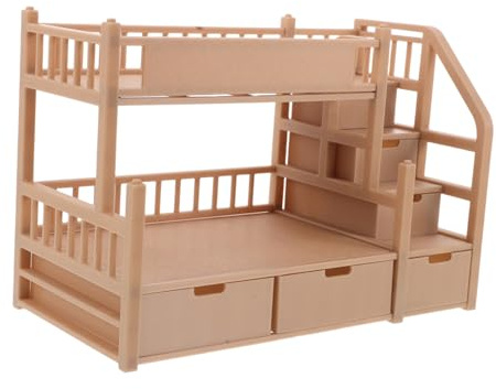 SUPVOX Muebles de Casa de Muñecas Litera de Simulación Miniatura Cama Doble para Muñecas Decoración de Muebles Miniatura DIY