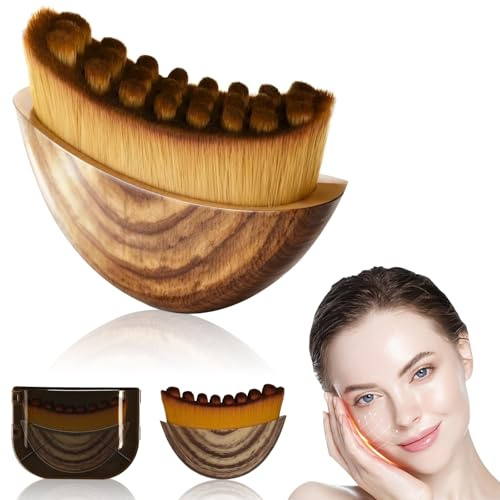 CACRTY Lymphatic Contour Face Brush – Facial Lymphatic Drainage Massager with Ultra-Soft Bristles, Ergonomic Design for Precise Skin Contact, Reduces Puffiness & Relieves Facial Tension