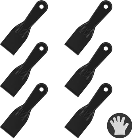 6 stycken plastspatlar, plastspatel, svart plastskrapa, spatelset fogknivar för reparation av gipsväggar, borttagning av väggfärg