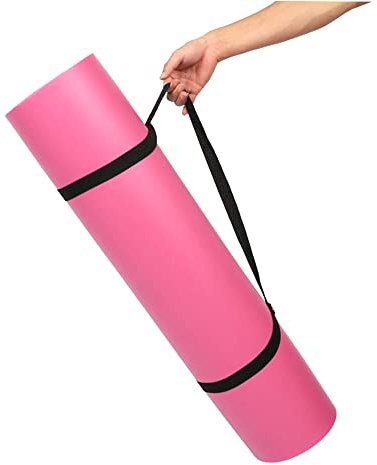 Lmrysalque estera de Yoga antideslizante de 72x24 pulgadas, estera de gimnasia Pilates ecológica, bolsa de almacenamiento de regalo y eslinga de transporte (Rosa)
