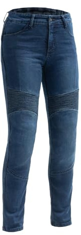BROGER Aura Vaqueros de Moto Pantalones de Moto Mujer | Denim | Protectores de Rodilla y Cadera de Nivel 1 | Forro de Fibra aramida | Nivel de protección AA | Slim Fit