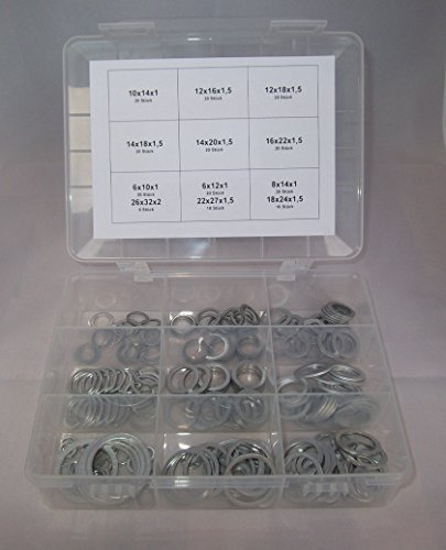 Aluminiumringe Dichtringe Dichtung Aludichtring Alu Ring Sortiment 206 TEILIG