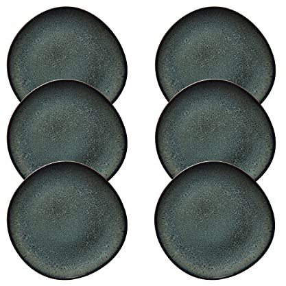 Villeroy & Boch like. by Lave gris 6x Frühstücksteller, 23cm, Steingut, grau