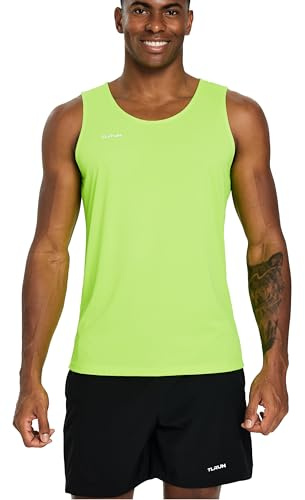 TLRUN Men’s Lightweight Running Vest Quick Dry Marathon Tank Large Yellow