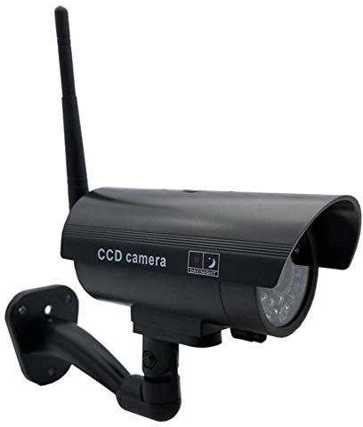 BW 2600BF Fake Dummy Camera with WiFi Antenna CCTV Surveillance System Outdoor Simulated Red Led Light for Home Security Warning Sticker Decals