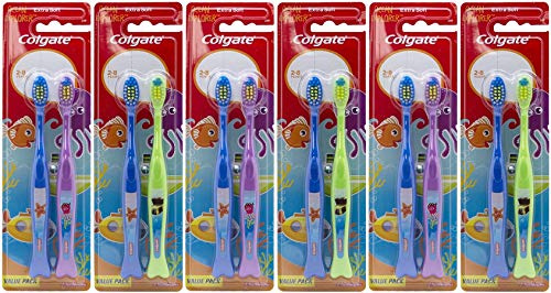 Colgate Ocean Explorer Extra Soft Kids Toothbrush, 2 Count (Pack of 6) Total 12 Toothbrushes