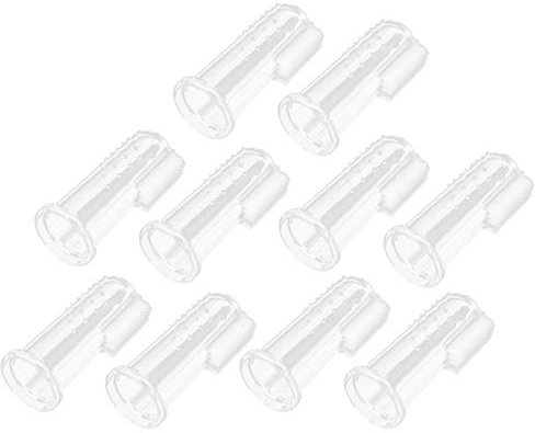 Baby Fingerzahnbürste, kleine kompakte Säuglingssilikon-Fingerzahnbürsten transparent weich für Zuhause für Badezimmer für drinnen(Transparente Schale)