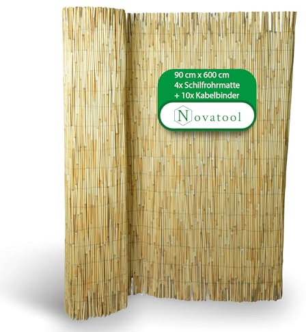 Lot de 4 tapis brise-vue flexibles pour clôture de jardin et terrasse - 90 x 600 cm - Protection contre les regards - Montage facile - Résistant au vent et aux intempéries - Décoration élégante et