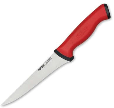 Pirge Duo Coltello da Disosso 14,5 cm Rosso - Coltello da Macellaio in Acciaio Inossidabile, Impugnatura Ergonomica e Antiscivolo, Affilato e Perfetto per Carne e Disosso