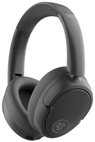 JLab JBuds LUX ANC Smart Active Noise Cancelling Headphones - Wireless Over Ear Headphones with Microphone, 70+ H Playtime Foldable Bluetooth Earphones with Multipoint & Customisable Sound, Graphite
