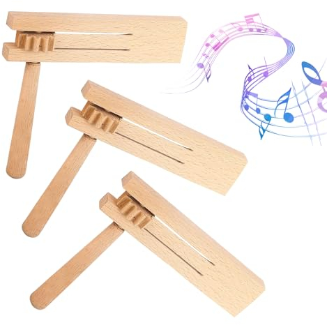 YANINEE 3PCS Ratsche Holz Ostern, Holzratsche Klapperfür Kinder Spiele Parteien Veranstaltungen, Sportveranstaltungen