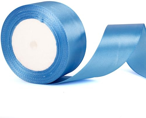 Nastro blu largo 40 mm, nastro blu per auto da matrimonio, utilizzato per confezioni regalo, accessori per capelli, bouquet, decorazioni per auto da matrimonio, nastri per confezioni regalo per torte.