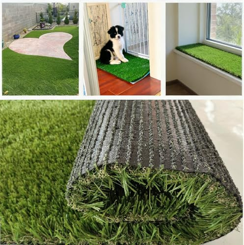 PU-Backed Artificial Grass - Same As The Home Depot, 1.57 (40mm) Pile Height Grass with Drainage Holes, Indoor/Outdoor Pet-Friendly Faux Grass (3 X 4 FT)