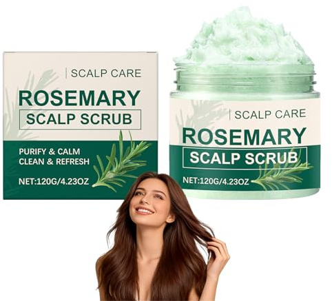 Scrub in pelle con rosmarino esfoliante per pulizia profonda e cura equilibrante, scrub capelli al sale marino per radici grasse o squamose, cura chiarificante per pelle capelu rinfrescata (1)