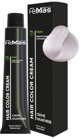 FemMas Haarfarbe Pure&Mix Weiße Perle I Creme Haarfarbe mit Arganöl, Keratin & Ceramiden I Als dauerhafte Haarfärbung oder Tönung für strahlende, haltbare Farbergebnisse I 100 ml